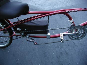 View of Electric Bike Motor battery pack