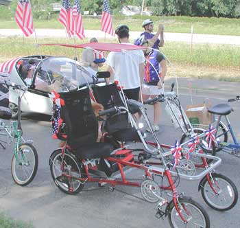 Biking Dog 4th of July parade lineup