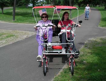 Biking Around the Lake, Grandmother and Granddaughter