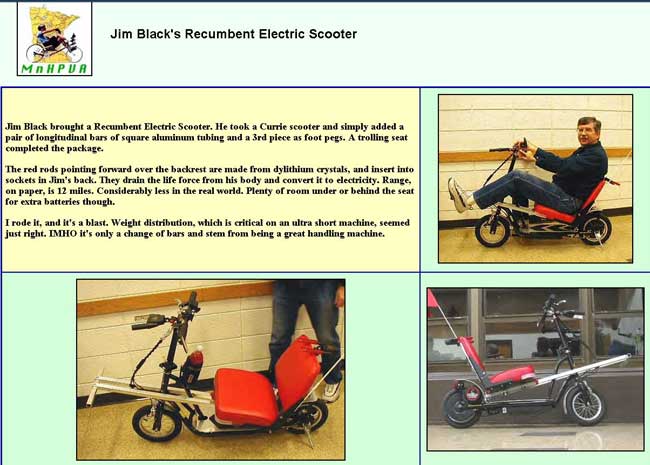 Lowrider Recumbent Electric Scooter article - text below